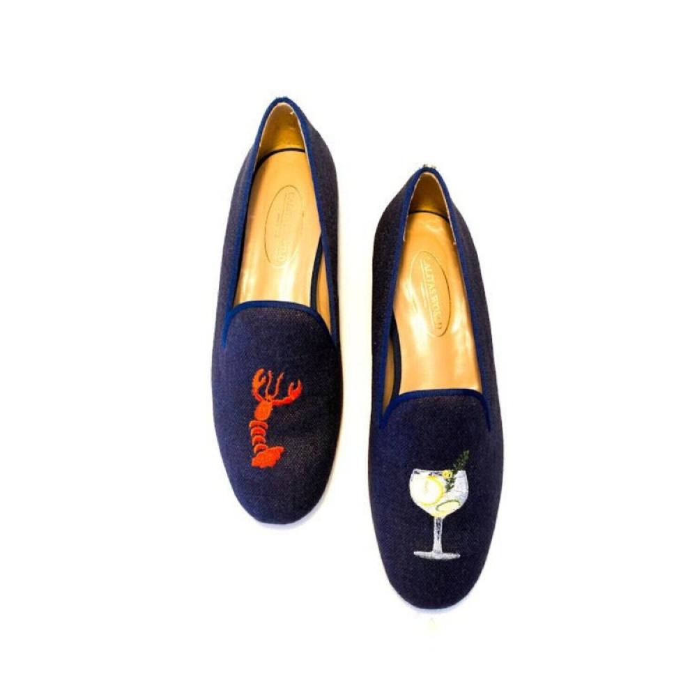Calita Shoes ​LOAFERS MEN NAVY CO LINEN R22 LOBSTER AND GINTONIC