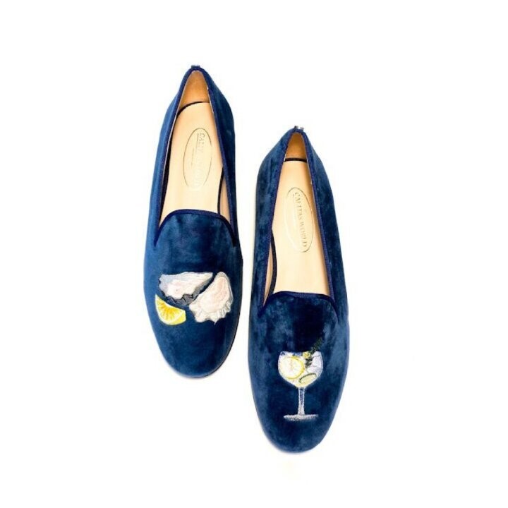 Calita Shoes ​LOAFERS MEN PETROLEUM BLUE 01TX VELVET OYSTERS AND GINTONIC