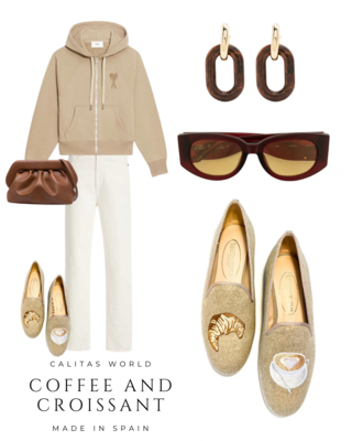 Calita Shoes ​LOAFERS NATURAL LINEN COFFEE AND CROISSANT
