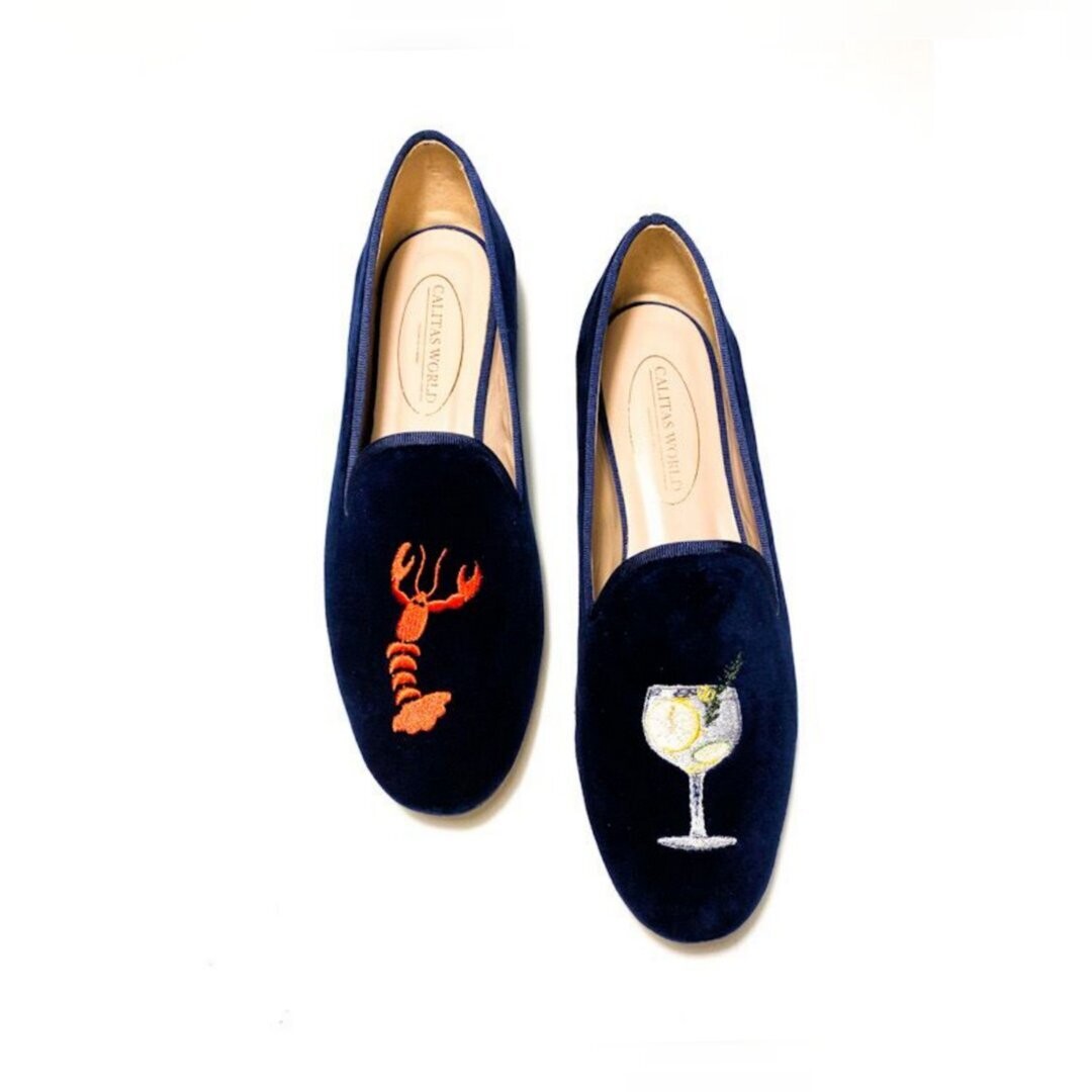 Calita Shoes ​LOAFERS NAVY BLUE 9CO VELVET LOBSTER AND GINTONIC