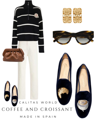 Calita Shoes ​LOAFERS NAVY BLUE 9CO VELVET R22 COFFEE AND CROISSANT