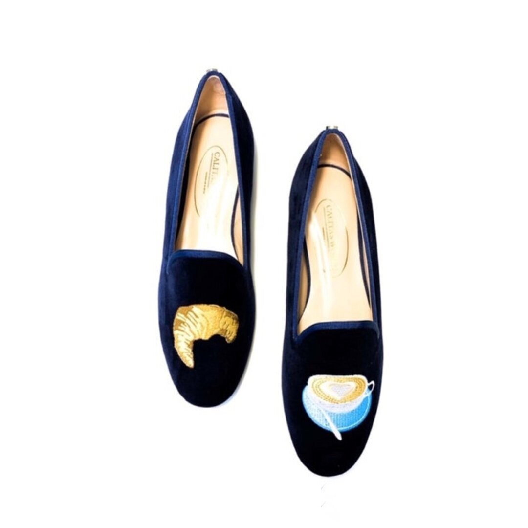 Calita Shoes ​LOAFERS NAVY BLUE 9CO VELVET R22 COFFEE AND CROISSANT