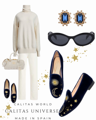 Calita Shoes ​LOAFERS NAVY VELVET R22 CALITAS UNIVERSE