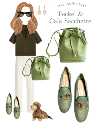 Calita Shoes ​LOAFERS OLIVE GREEN 603TX LINEN TECKELS LONG HAIR