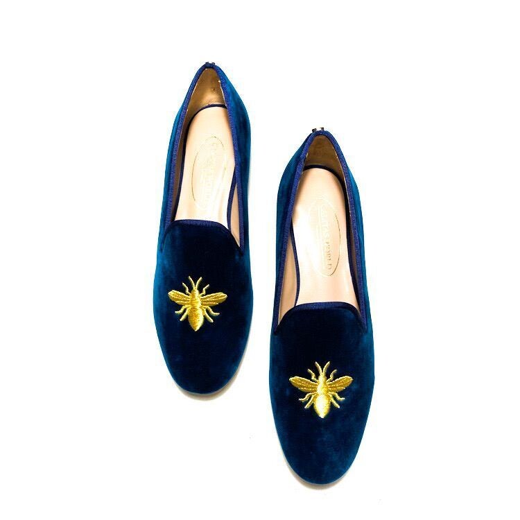 Calita Shoes ​LOAFERS PETROLEUM TX VELVET GOLDEN BEE