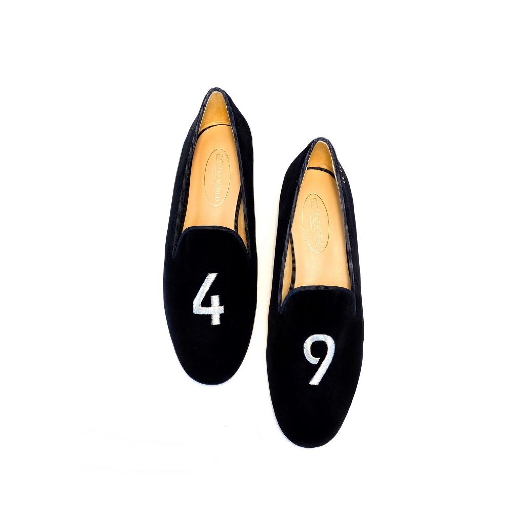 Calita Shoes ​LOAFERS WOMEN VELVET PERSONALIZED WITH YOUR FAVORITE NUMBER