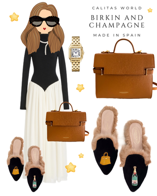 Calita Shoes ​MULES FUR GREEN 7ACO VELVET BIRKIN AND CHAMPAGNE