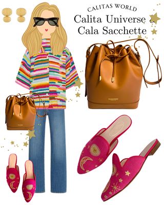 Calita Shoes MULES LINEN FUCHSIA 11CO CO5 CALITAS UNIVERSE
