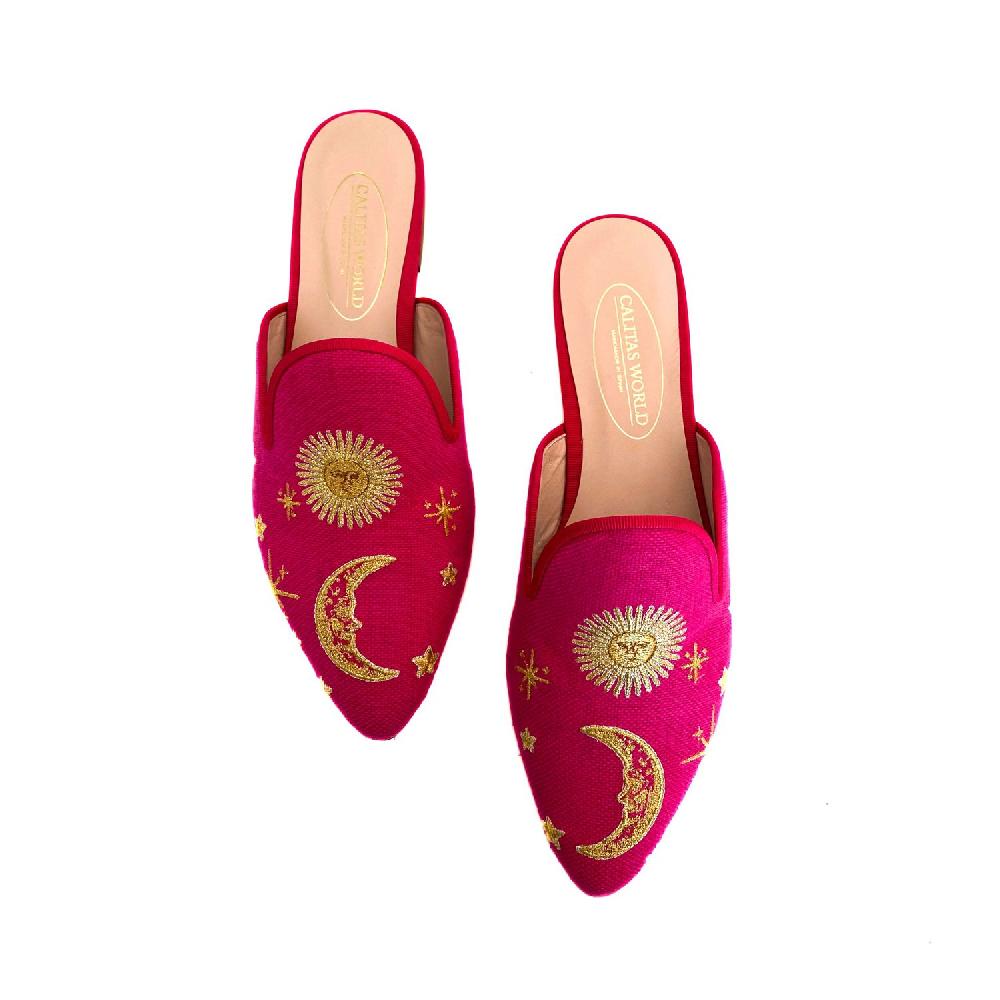 Calita Shoes MULES LINEN FUCHSIA 11CO CO5 CALITAS UNIVERSE