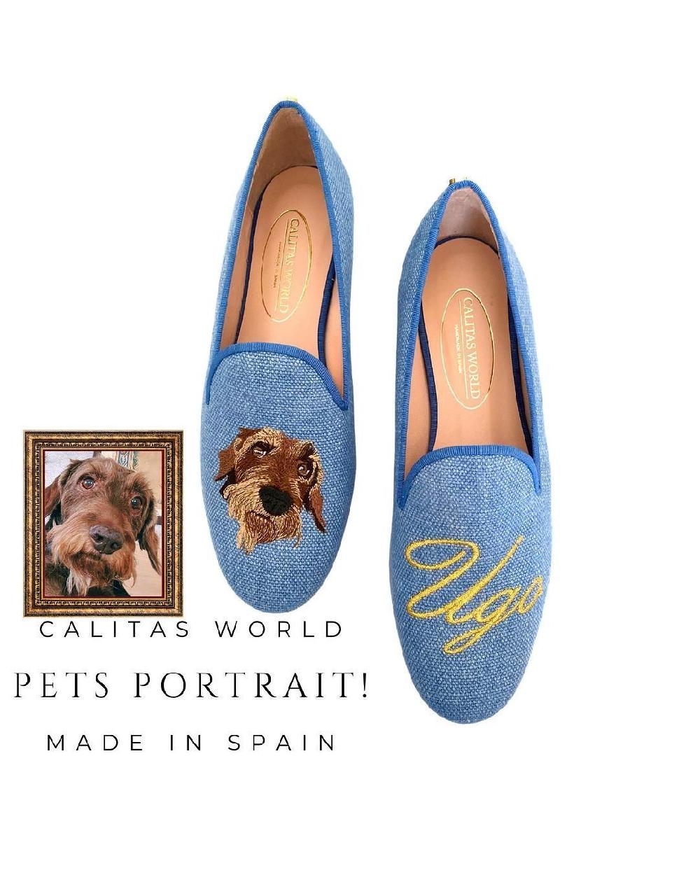 Calita Shoes PERSONALIZED WOMEN CALITAS PETS EDITION (1 IMAGE). MATERIAL: LINEN