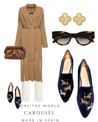 Calita Shoes ​POINTY NAVY BLUE 9CO VELVET R22 CAROUSEL