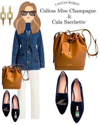 Calita Shoes ​POINTY NAVY BLUE 9CO VELVET R22 MISS. CHAMPAGNE
