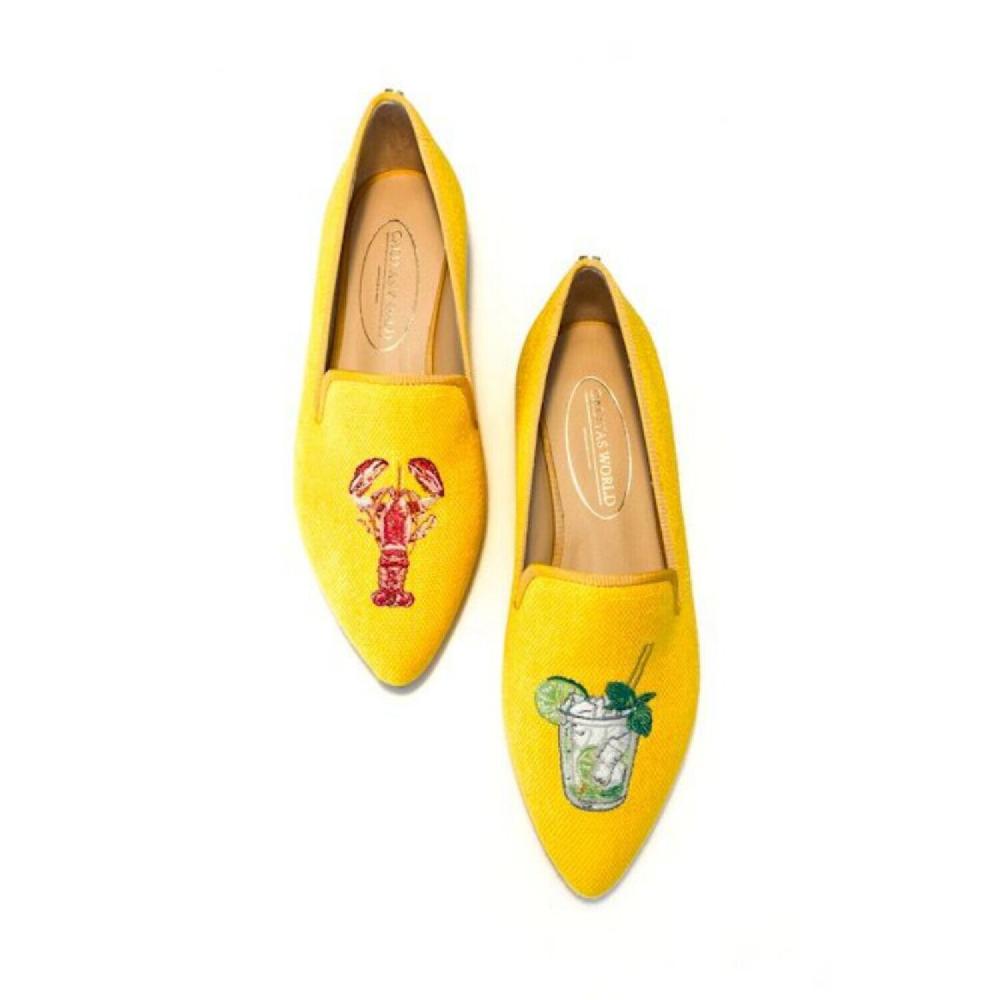 Calita Shoes ​POINTY YELLOW 16A CO LINEN BOGAVANTE AND MOJITO