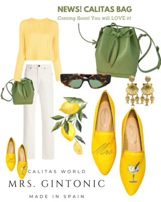 Calita Shoes ​POINTY YELLOW 16A CO LINEN MRS. GINTONIC