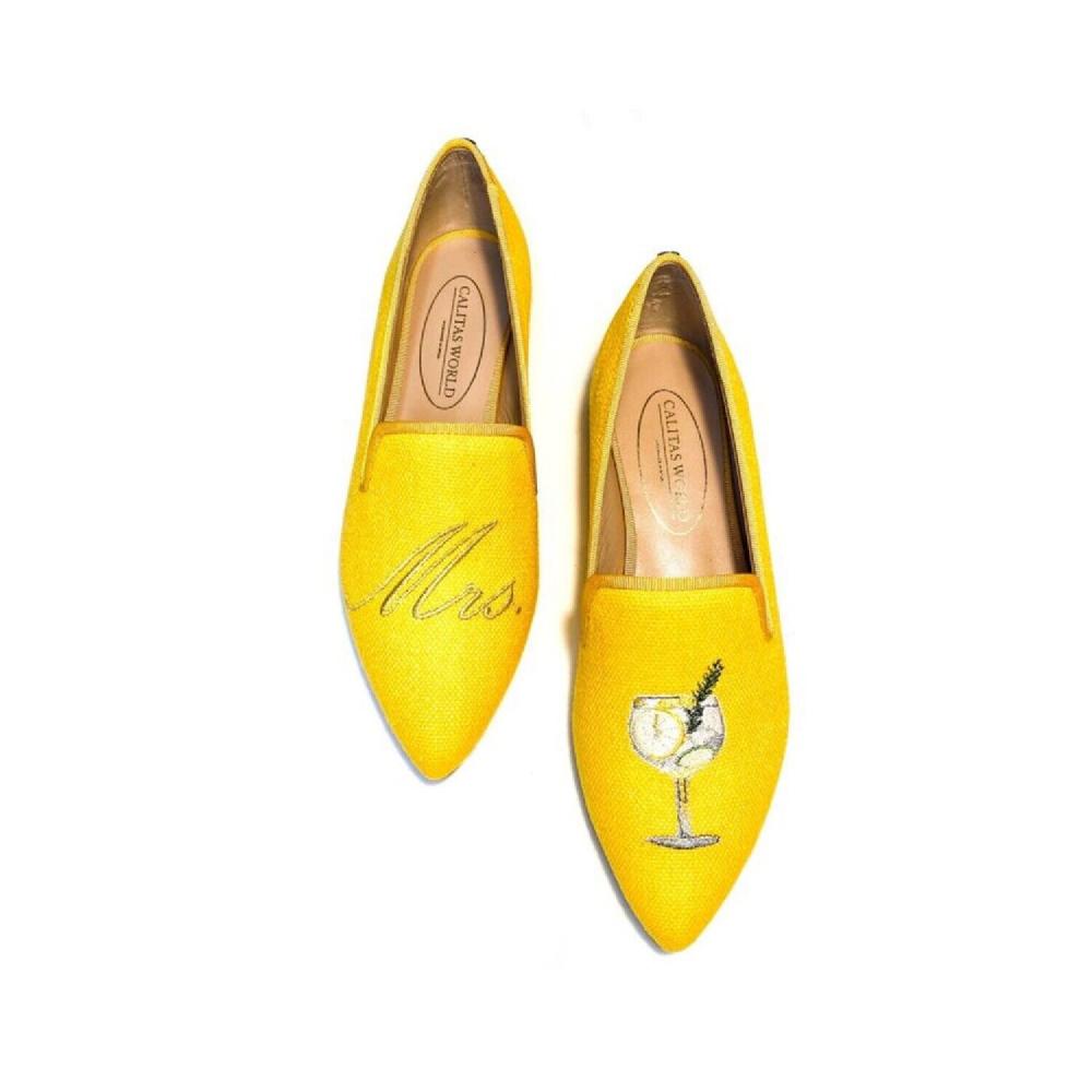 Calita Shoes ​POINTY YELLOW 16A CO LINEN MRS. GINTONIC