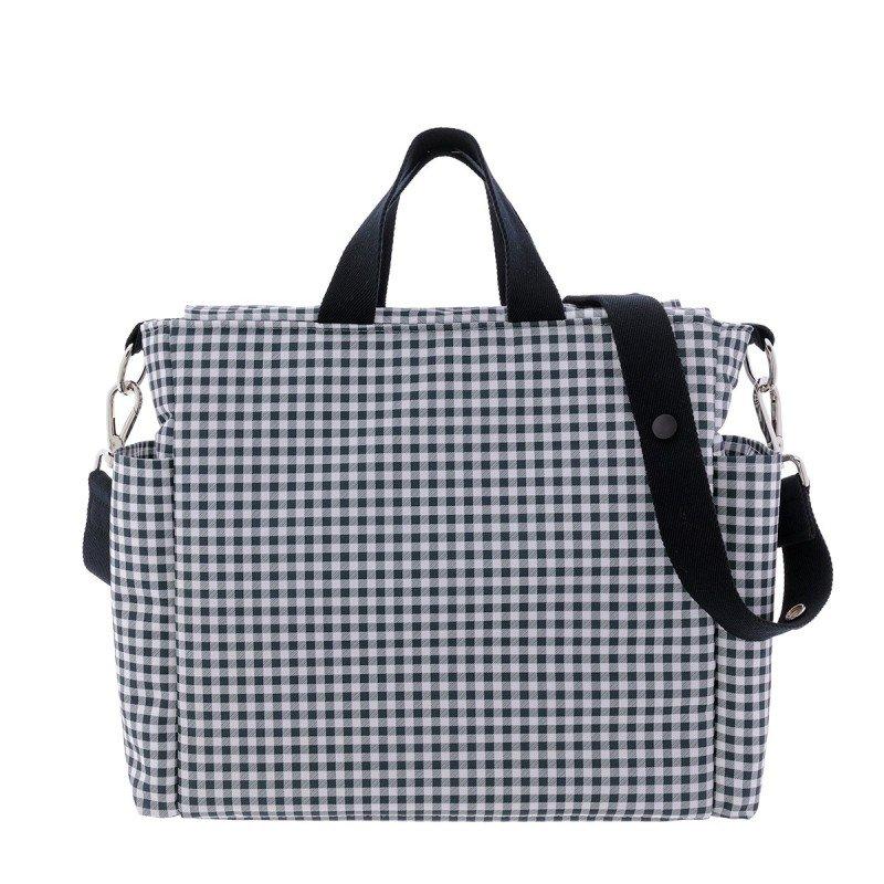 Cambrass BOLSO MATERNAL PACK VICHY NEGRO 16x43x37 CM