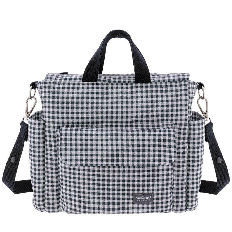 Cambrass BOLSO MATERNAL PACK VICHY NEGRO 16x43x37 CM