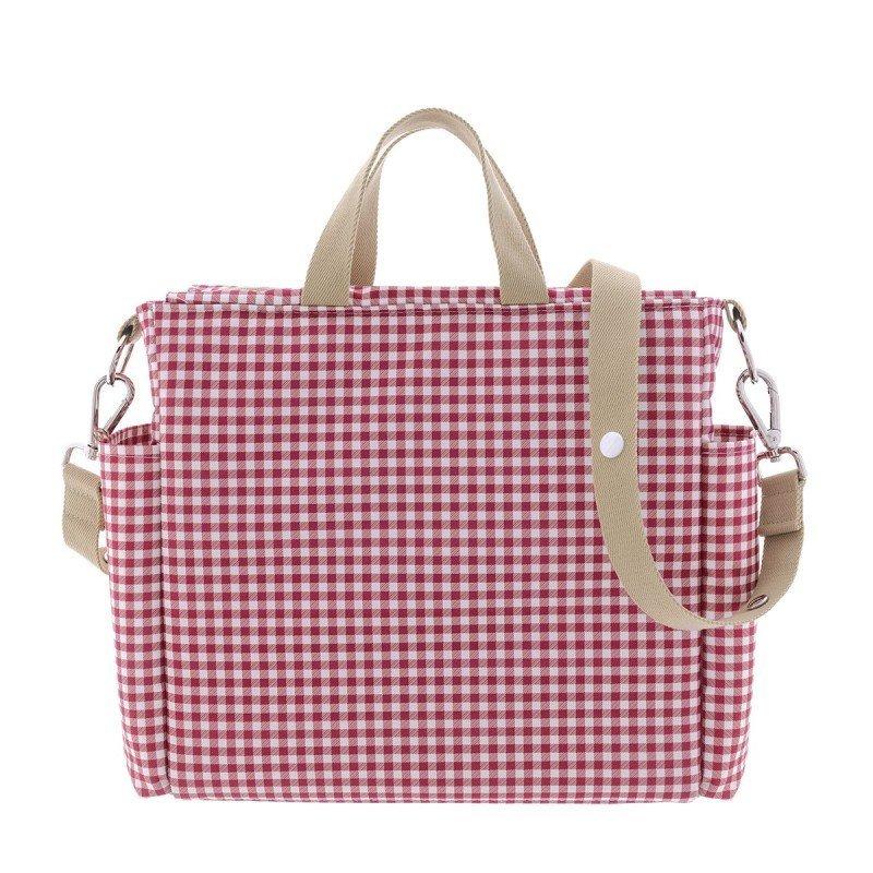 Cambrass BOLSO MATERNAL PACK VICHY ROJO 16x43x37 CM