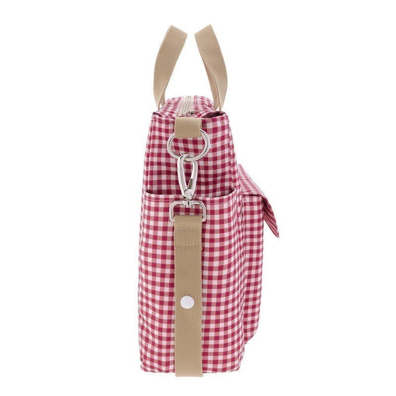 Cambrass BOLSO MATERNAL PACK VICHY ROJO 16x43x37 CM