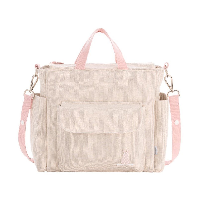 Cambrass BOLSO MATERNAL PACK LINO ROSA 16x43x37 CM