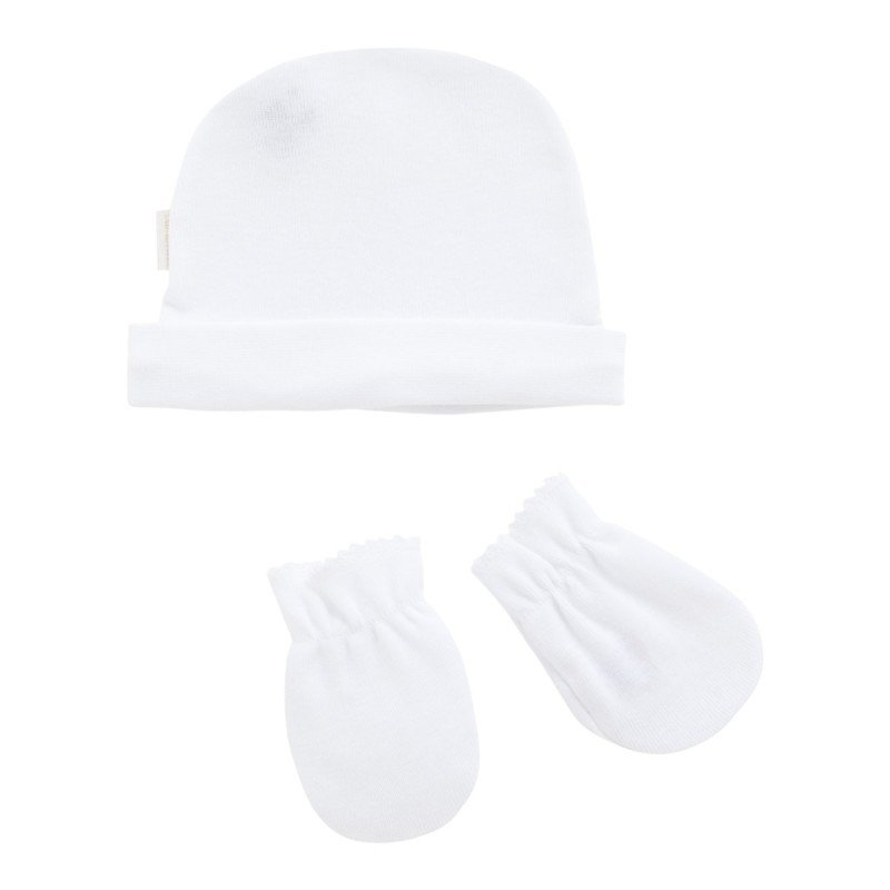 Cambrass GORRO Y MANOPLAS LISO BLANCO