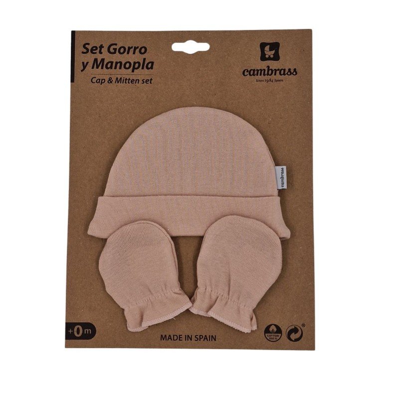 Cambrass GORRO Y MANOPLAS LISO BLUSH