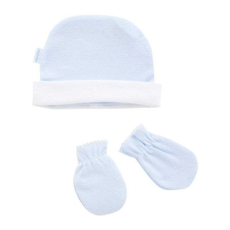 Cambrass GORRO Y MANOPLAS LISO CELESTE