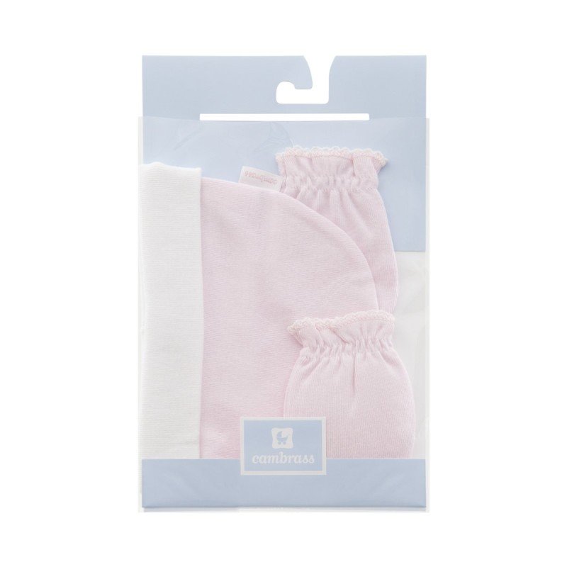 Cambrass GORRO Y MANOPLAS LISO ROSA