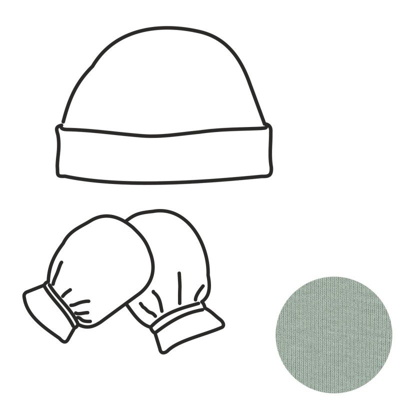 Cambrass GORRO Y MANOPLAS LISO SAGE