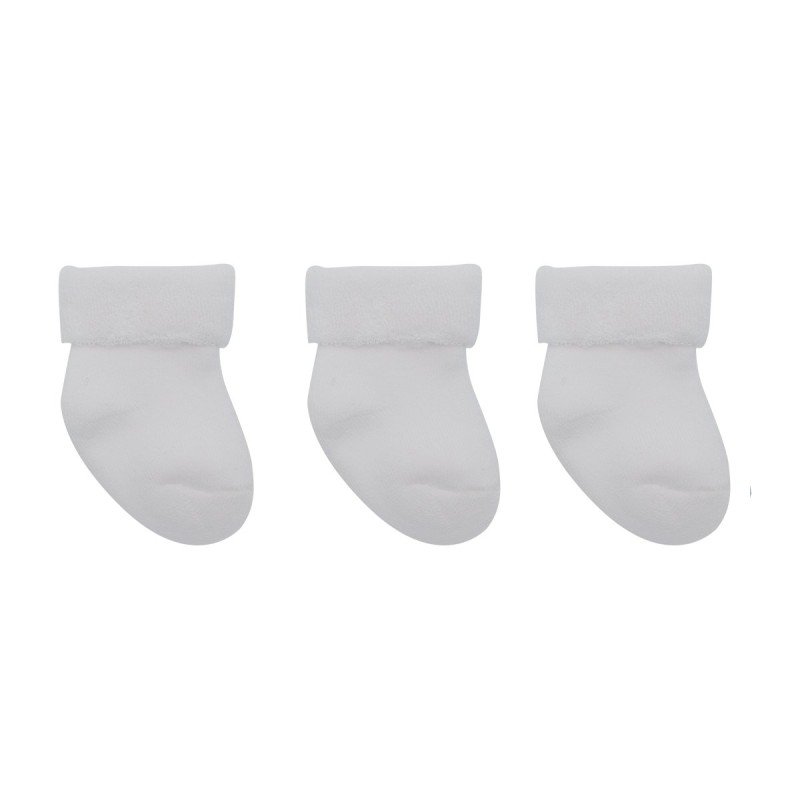 Cambrass JUEGO 3 CALCETINES PARA BEBE LISO BLANCO