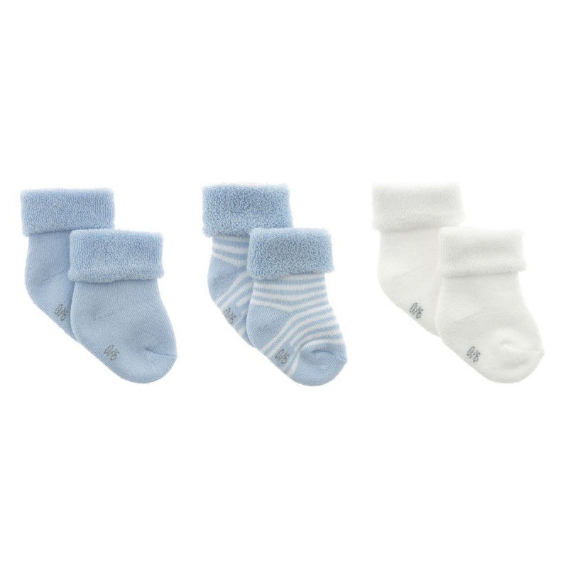 Cambrass JUEGO 3 CALCETINES PARA BEBE LISO CELESTE