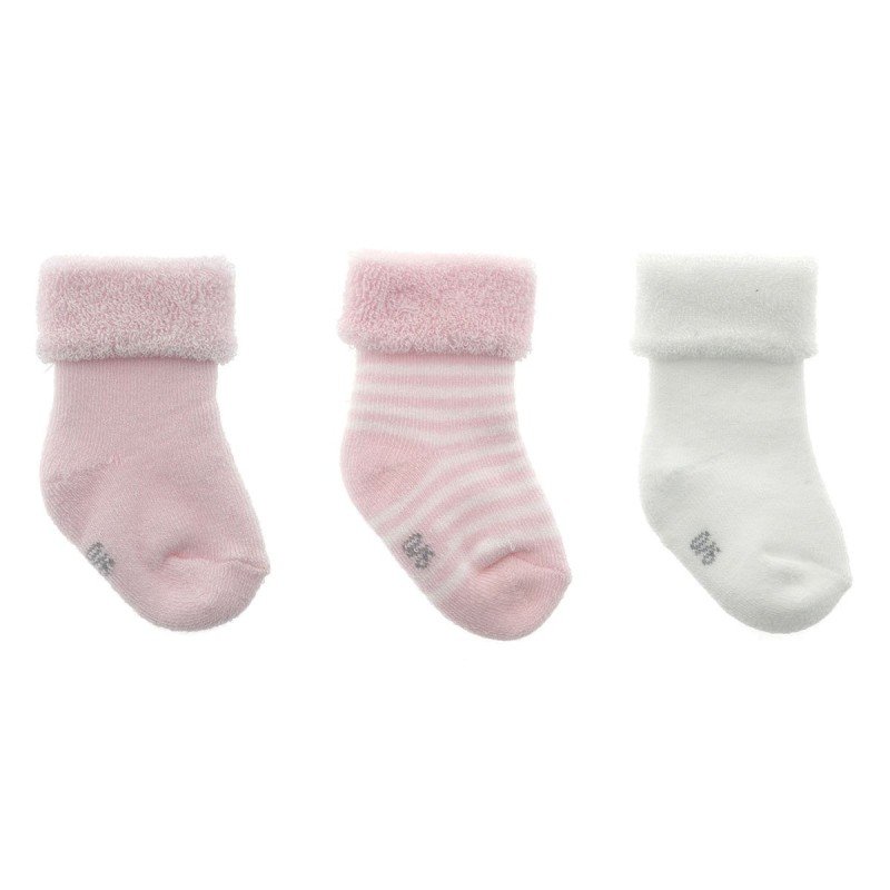 Cambrass JUEGO 3 CALCETINES PARA BEBE LISO ROSA