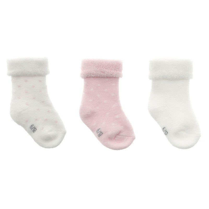 Cambrass JUEGO 3 CALCETINES PARA BEBE MOTAS ROSA