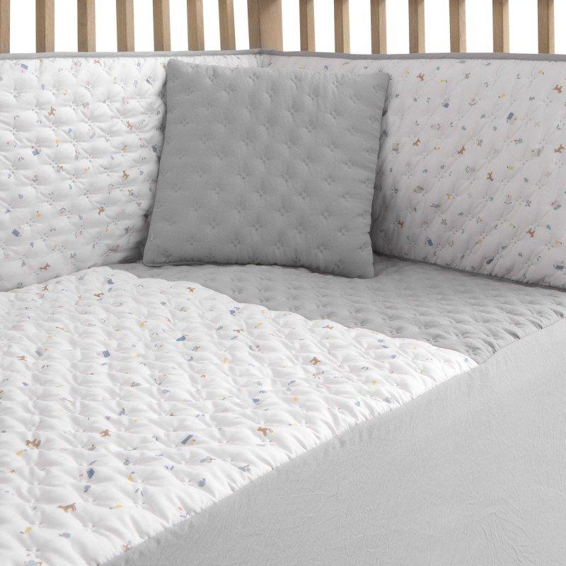 Cambrass JGO 2 PCS.COLCHA I-V. CUNA 60 HOUSE AZUL 60x120x3 CM