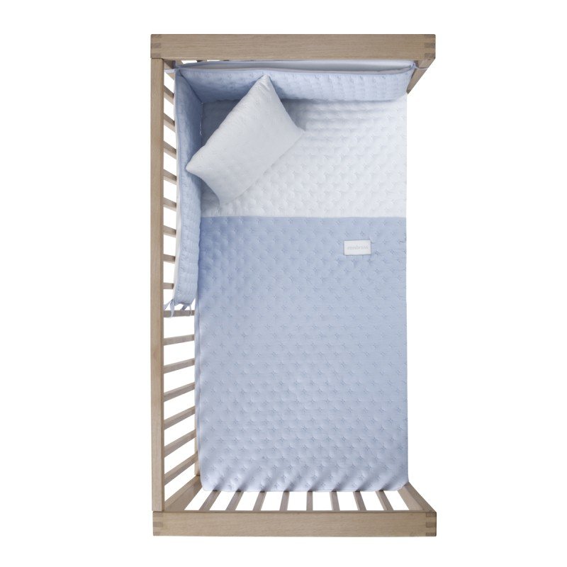 Cambrass JGO 2 PCS.COLCHA I-V. CUNA 60 SOFT CELESTE 60x120x3 CM