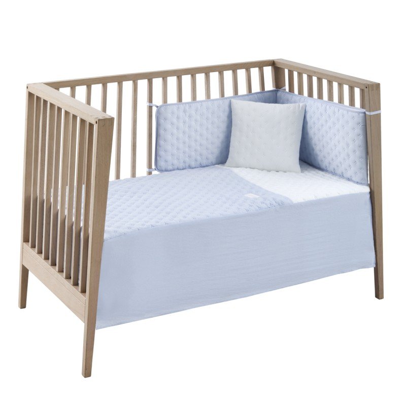 Cambrass JGO 2 PCS.COLCHA I-V. CUNA 60 SOFT CELESTE 60x120x3 CM