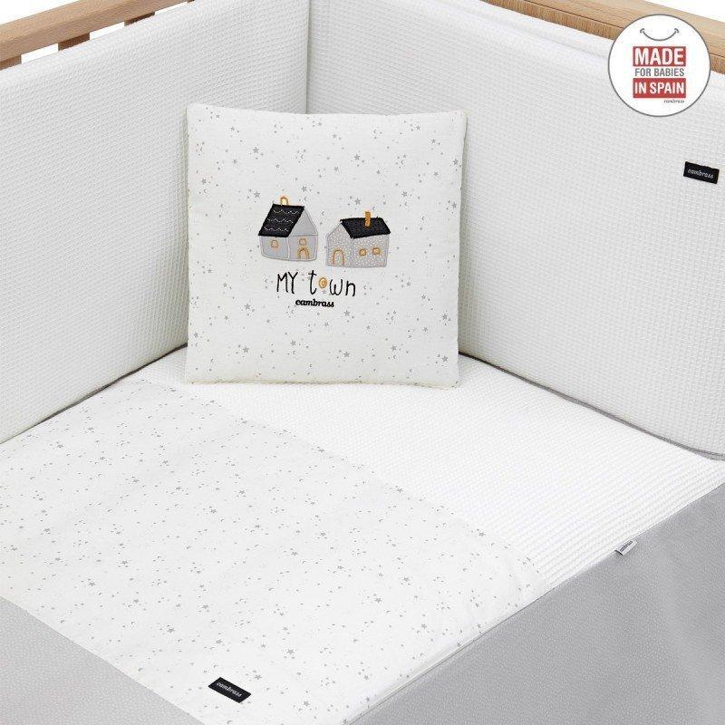 Cambrass JGO 2 PCS.COLCHA I-V. CUNA 70 SKY GRIS 70x140x3 CM