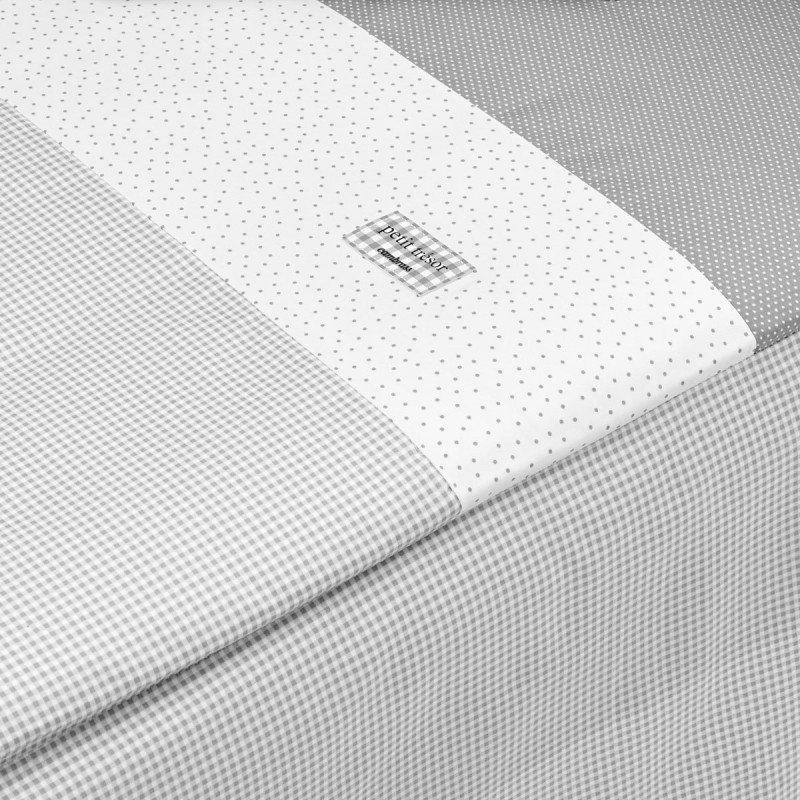 Cambrass JGO 2 PCS.COLCHA I-V. CUNA 70 VICHY10 GRIS 70x140x3 CM