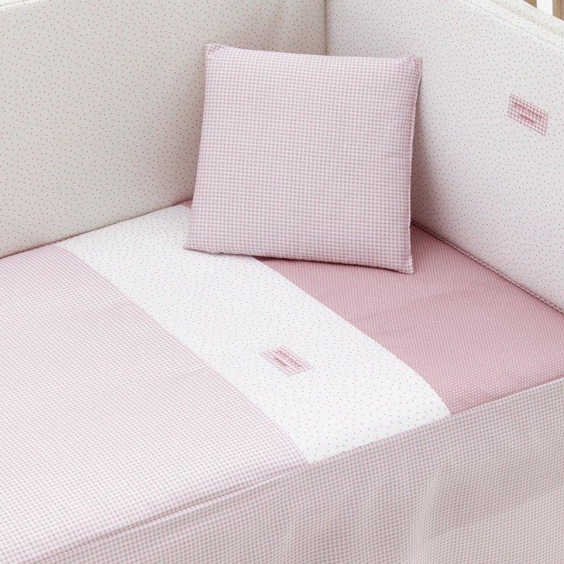Cambrass JGO 2 PCS.COLCHA I-V. CUNA 70 VICHY10 ROSA 70x140x3 CM