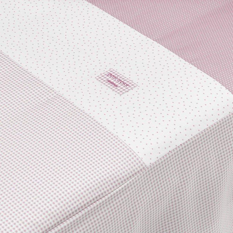 Cambrass JGO 2 PCS.COLCHA I-V. CUNA 70 VICHY10 ROSA 70x140x3 CM