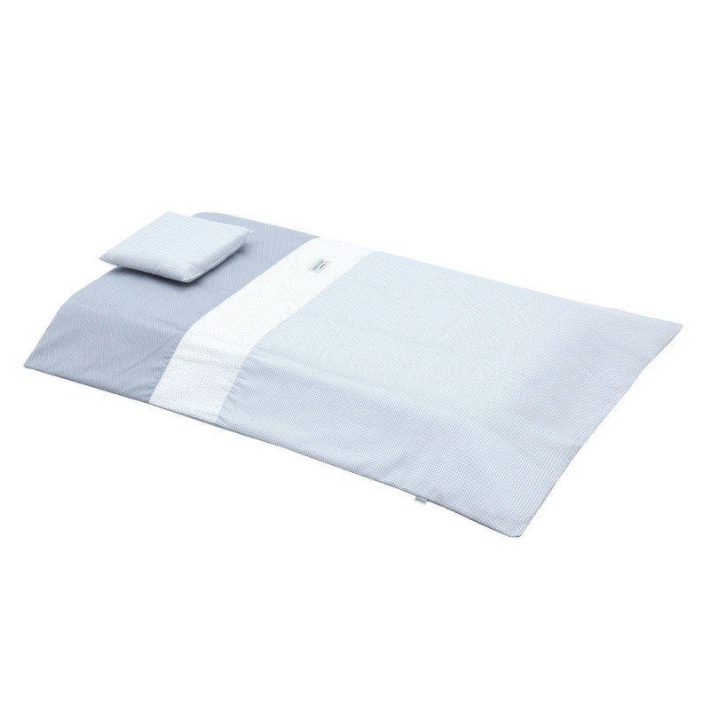 Cambrass JGO 2 PCS.F.NORDICA CUNA 70 VICHY10 CELESTE 110x170x3 CM