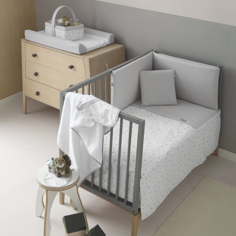 Cambrass MINICUNA TIJERA MADERA ARDI GRIS/BCO 55x87x74 CM