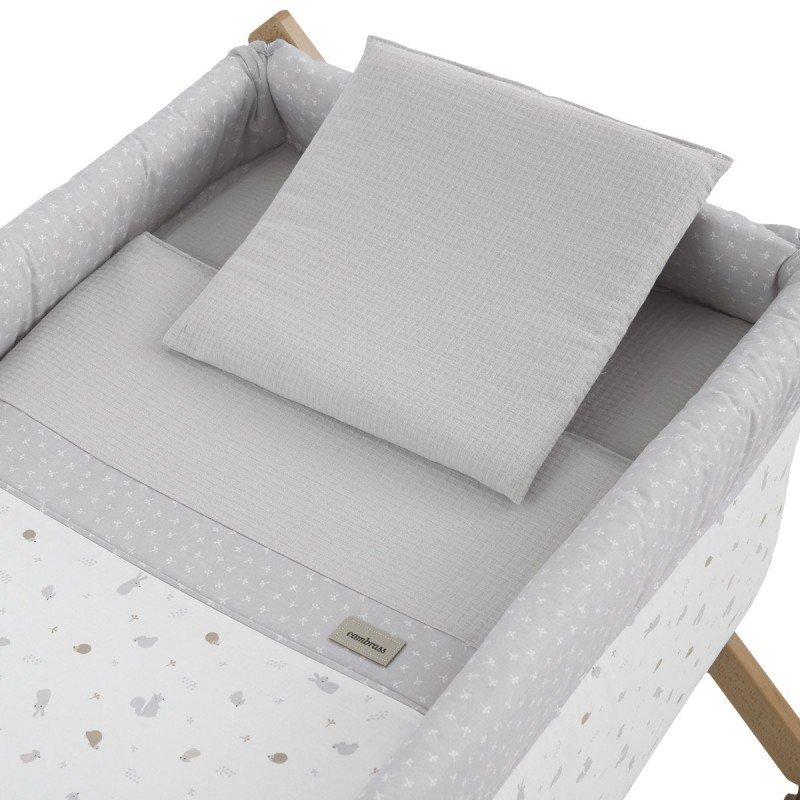 Cambrass MINICUNA TIJERA MADERA ARDI GRIS/NATURAL 55x87x74 CM