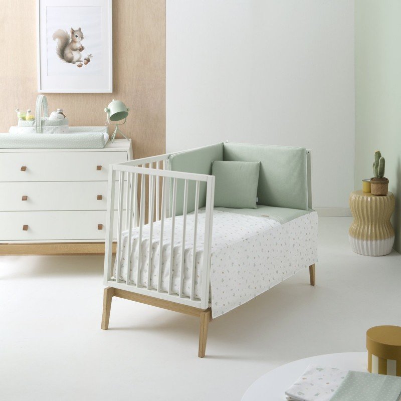 Cambrass MINICUNA TIJERA MADERA ARDI VERDE/NATURAL 55x87x74 CM