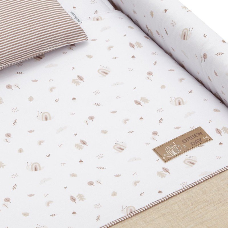 Cambrass MINICUNA TIJERA MADERA GREENY BEIGE/BCO 55x87x74 CM