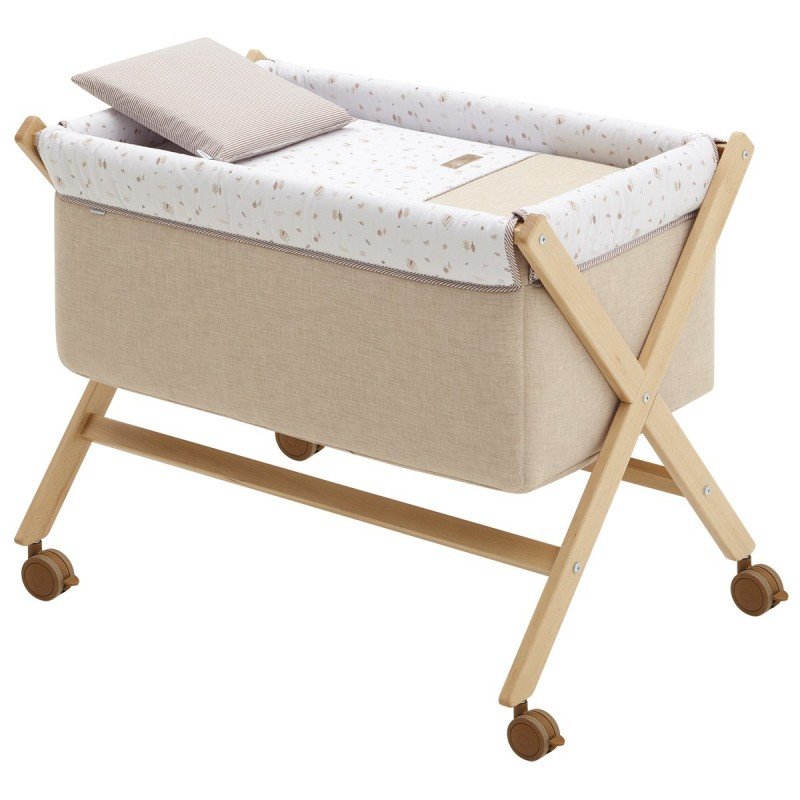 Cambrass MINICUNA TIJERA MADERA GREENY BEIGE/NATURAL 55x87x74 CM