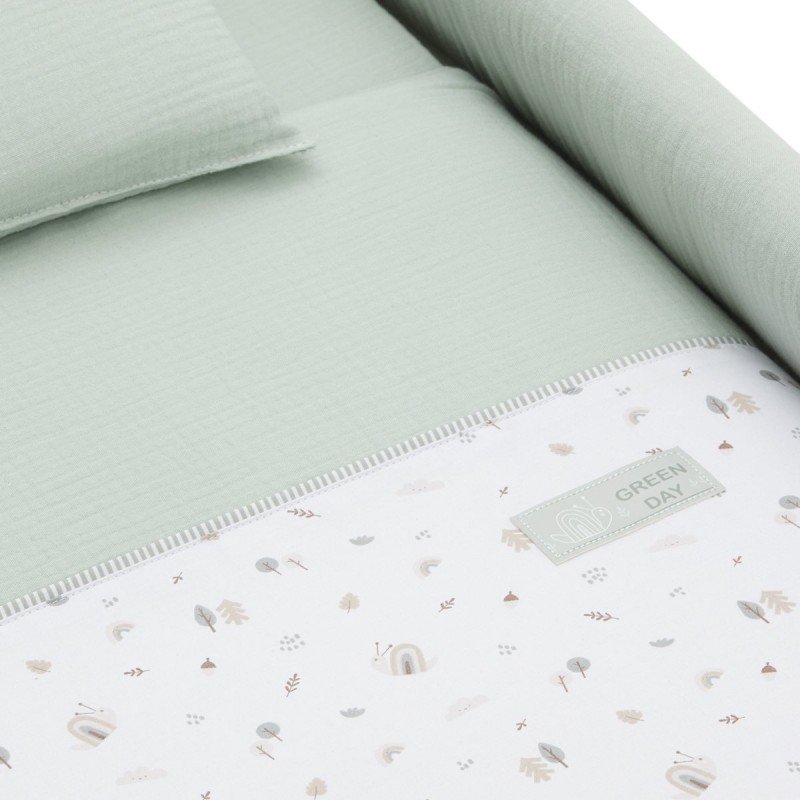 Cambrass MINICUNA TIJERA MADERA GREENY VERDE/BLANCO 55x87x74 CM