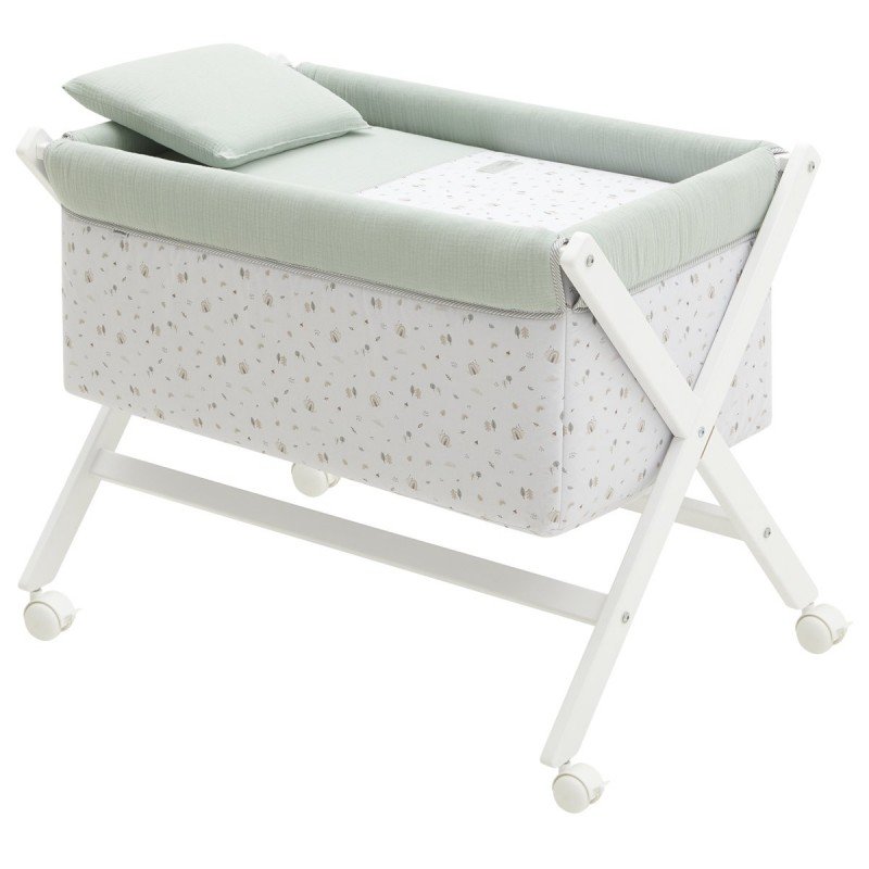 Cambrass MINICUNA TIJERA MADERA GREENY VERDE/BLANCO 55x87x74 CM