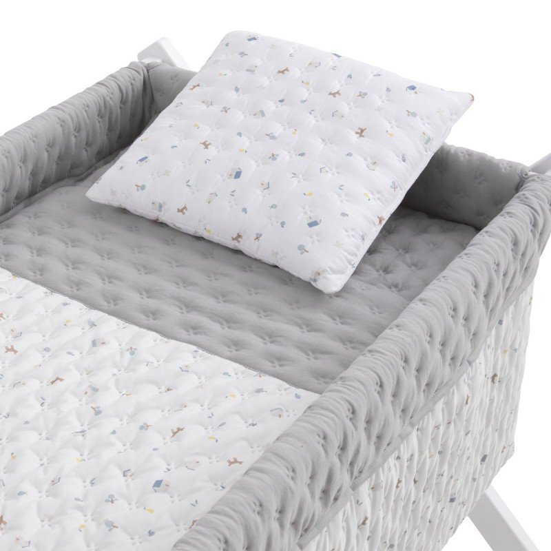 Cambrass MINICUNA TIJERA MADERA HOUSE AZUL/BCO 55x87x74 CM