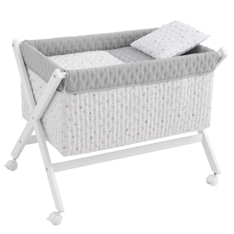 Cambrass MINICUNA TIJERA MADERA HOUSE AZUL/BCO 55x87x74 CM